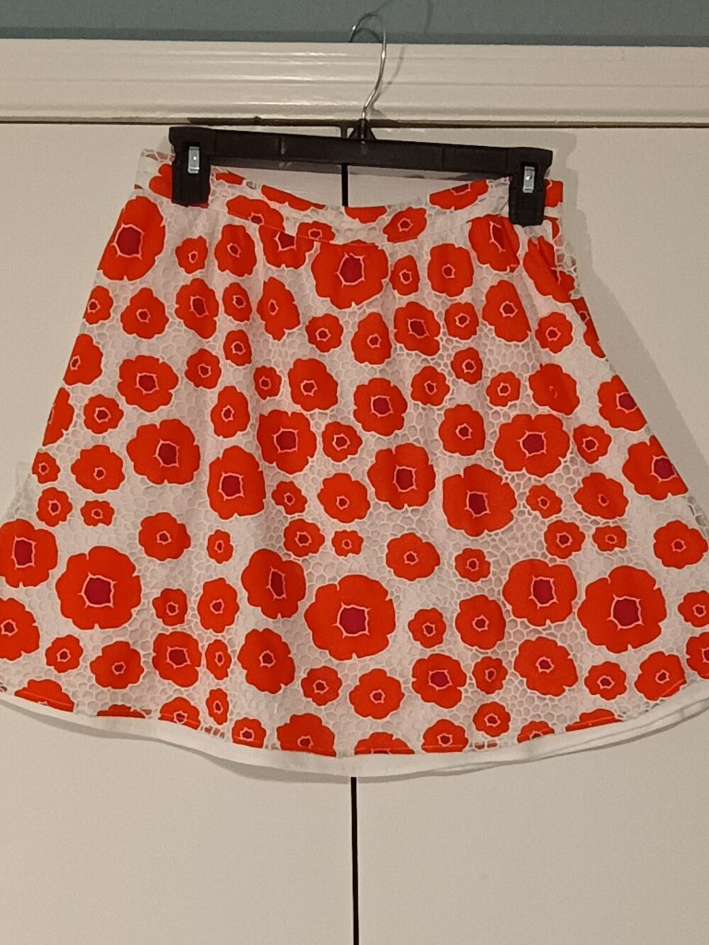 Aniina Orange Floral A-Line Skater Skirt Size Medium - Picture 2 of 7